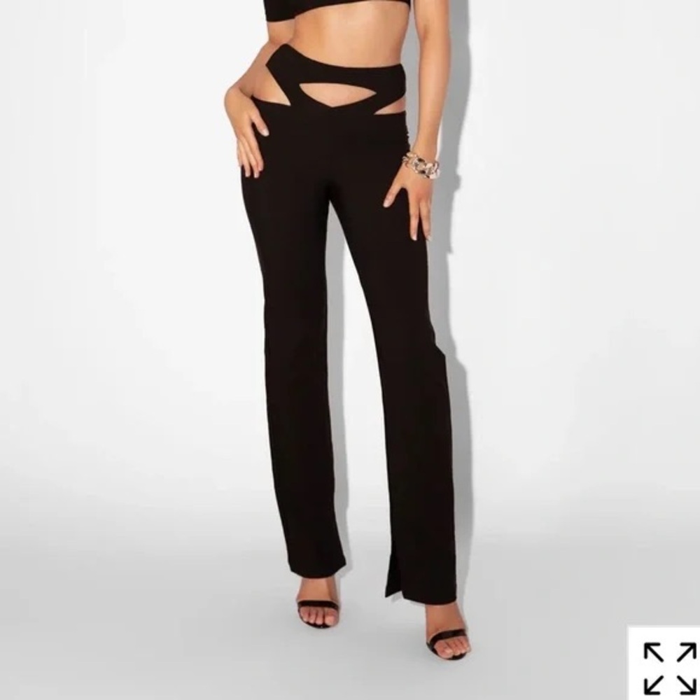 Heiress Chic Black Cut-Out Women's Pants